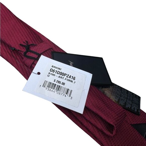 NWT Brioni Silk Textured Tie - Picture 6 of 7